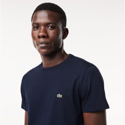 LACOSTE T-SHIRT UOMO IN JERSEY DI COTONE BLUE NAVY