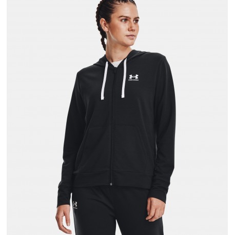 UNDER ARMOUR FELPA DONNA RIVAL TERRY HOODIE NERA